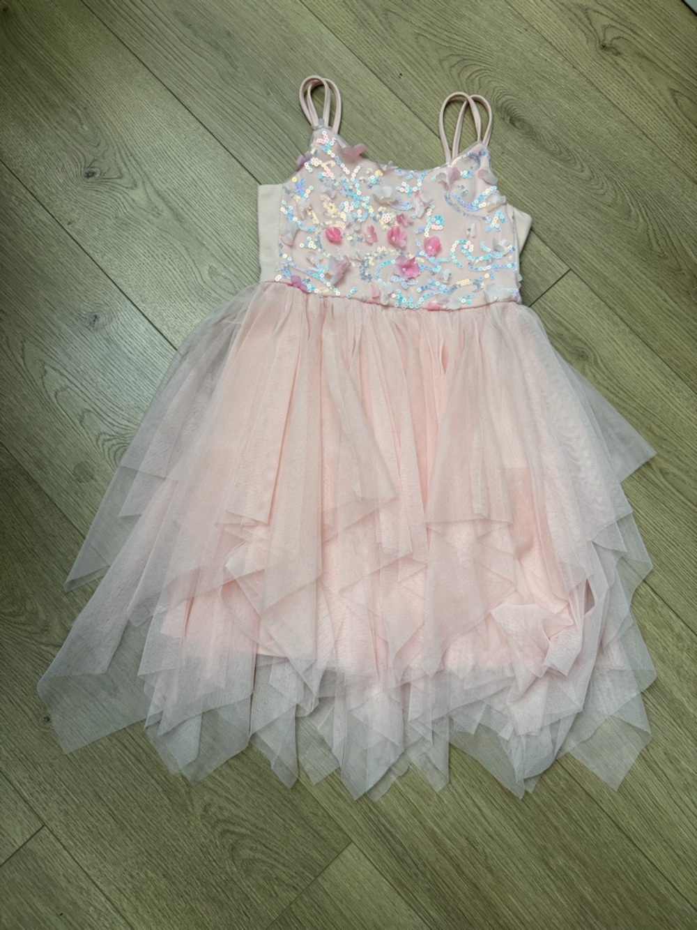 Girls' Sleeveless 'Floral' High-Low Tulle Skirt Dress - Cat & Jack size s (6/7)